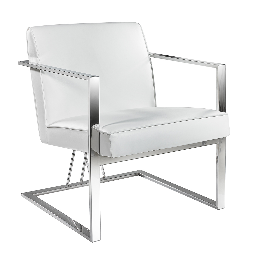 Fairmont Chair: White Leatherette